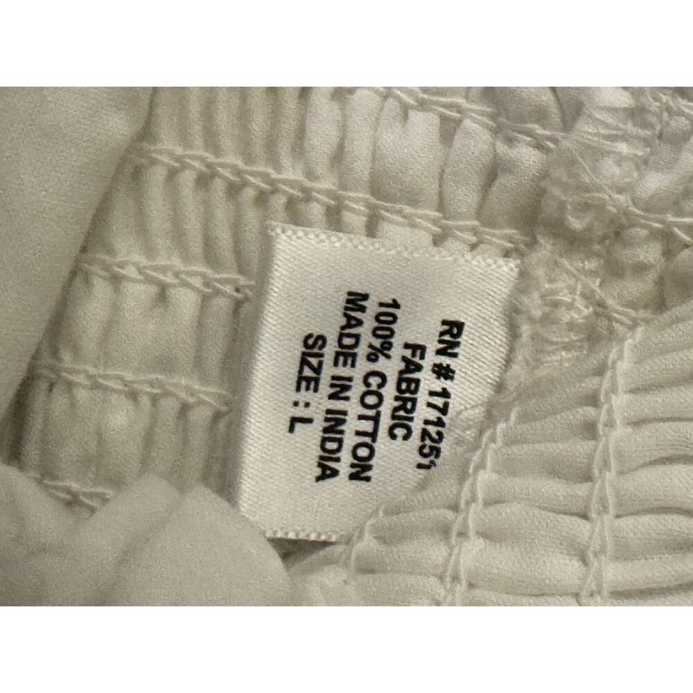 Jennifer & Grace Blouse Sz L White Eyelet Cropped Puff Sleeve Top Coquette - Picture 6 of 8